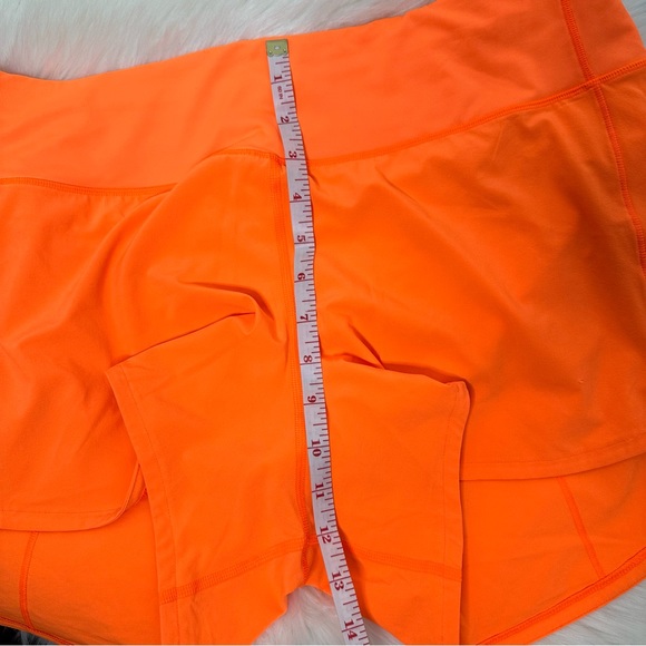 Lululemon Speed Up Short Long *4" Highlight Orange sz 10 - Picture 9 of 9